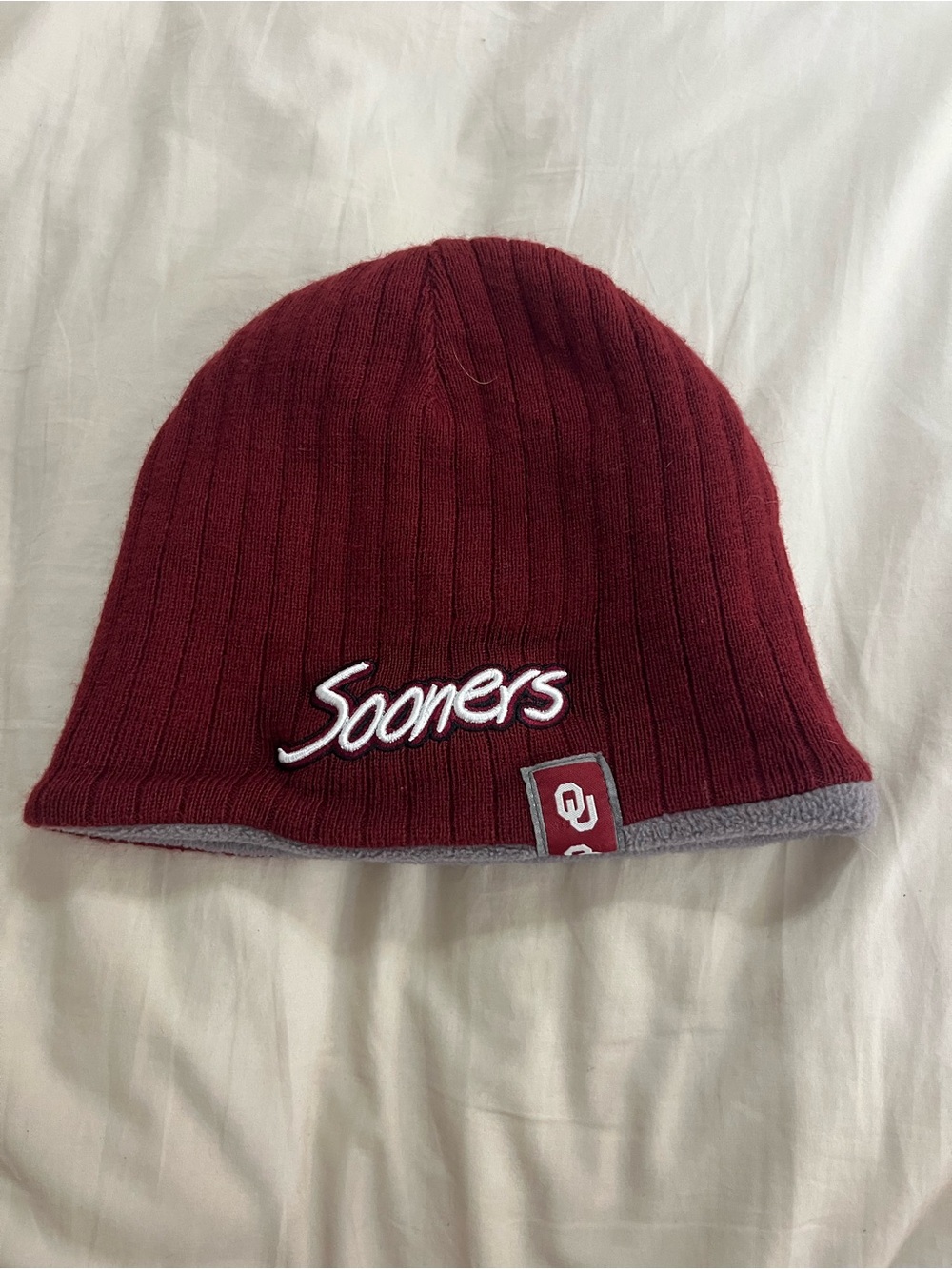 Sooners Maroon Knit Beanie Hat
